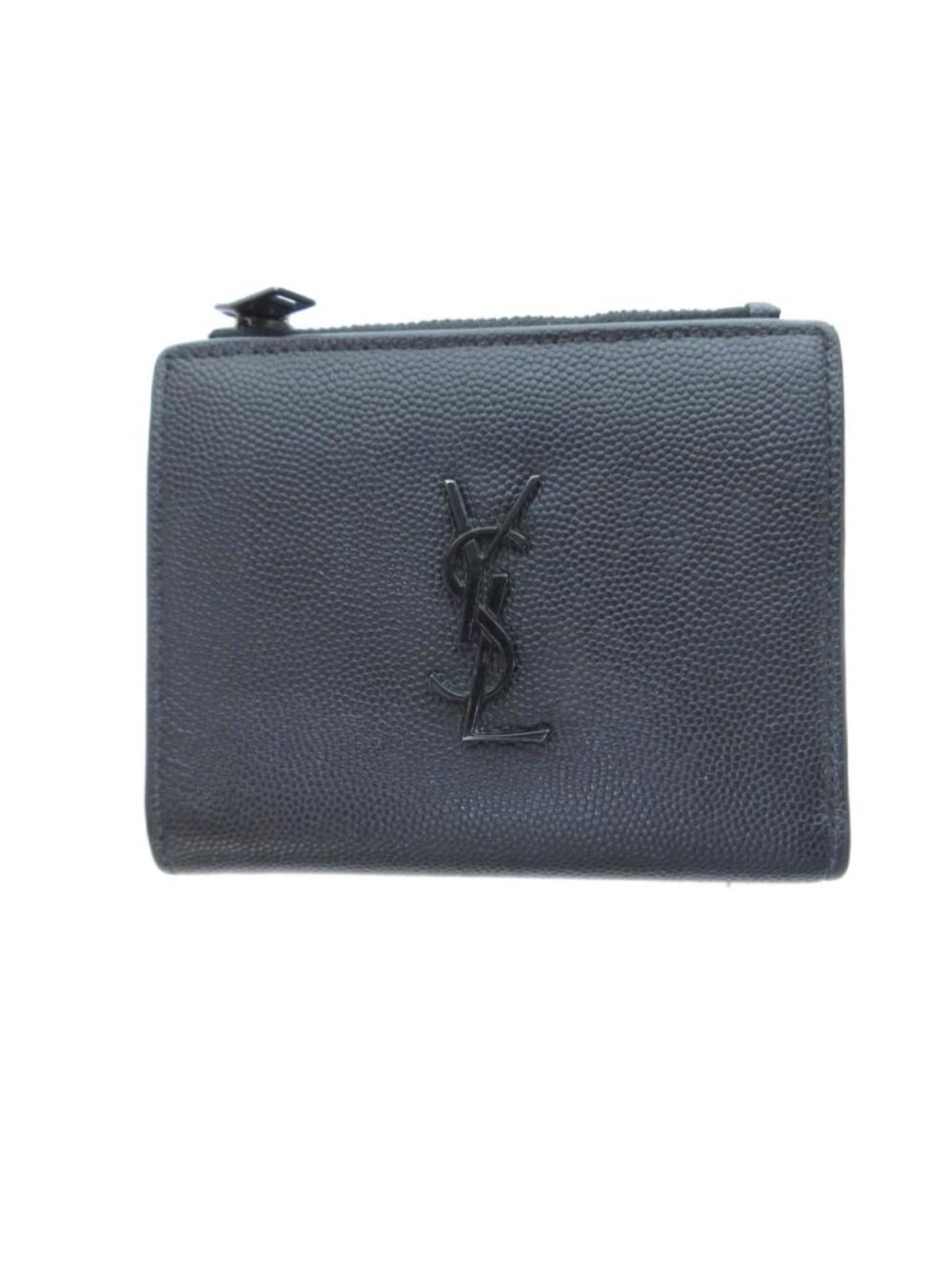 Saint Laurent Bifold Wallet YSL Logo Button Closure Black